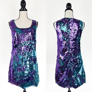 NWT Melloday Blue/Purple Sequin Mini Dress